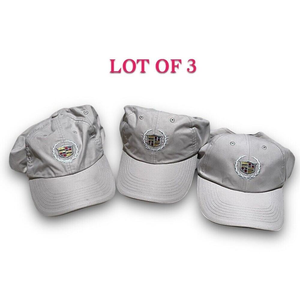 Cadilac Baseball Cap Hat Light Grey New Lot Of 3